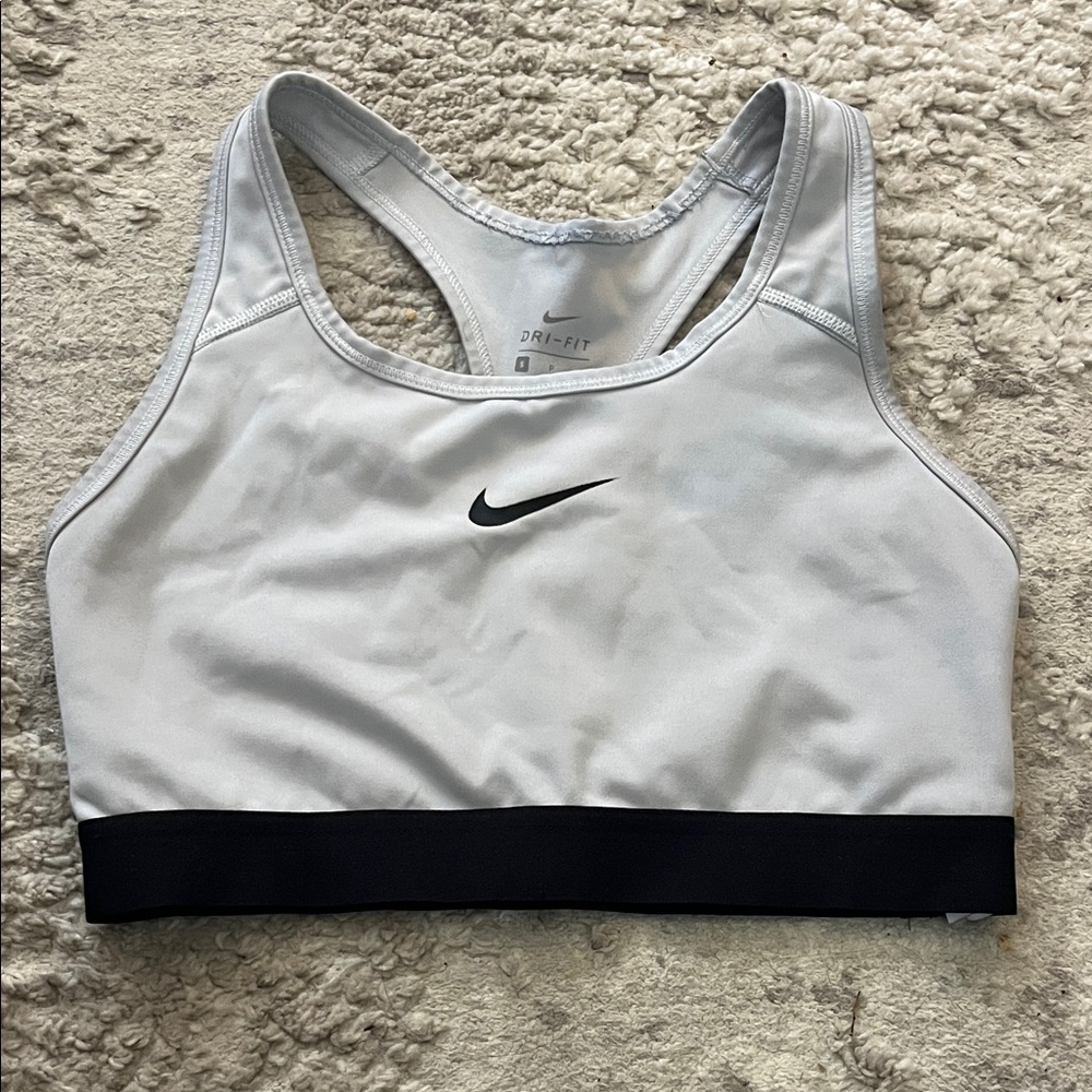 Nike White Sports Bra with Black Underband